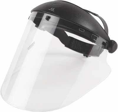 Tempshield Faceshield with 10" x 20" x .060" replaceable injection-molded clear shield