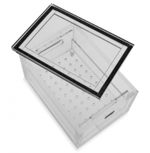 Holder Desiccator Personal Small Clear Acrylic with Removable Perforated Tray and Removable Lid