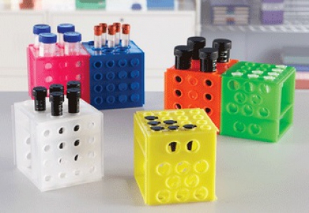 [Heathrow Scientific] HS Cube Rack, Assorted colours, pk5